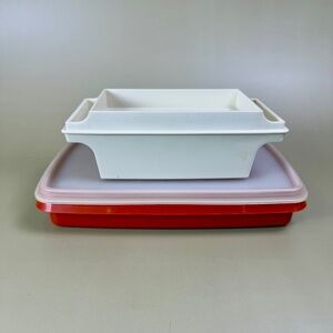 Vintage Tupperware Butter Dish + Rectangular Container | Modular Kitchen Set